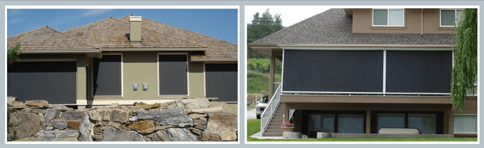 two houses with rollshutters