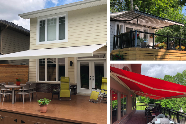 retractable awning collage