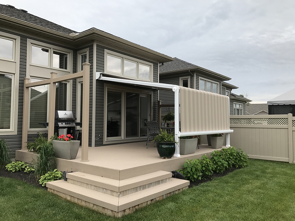 retractable awning over patio