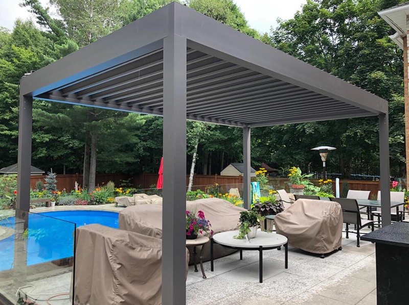 pergola by swimming pool