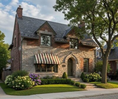 Heritage House with a fabric awning